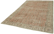 Handmade Vintage Area Rug – Beige Wool Rug, Durable Cotton Wool Carpet 6'1''x9'9''