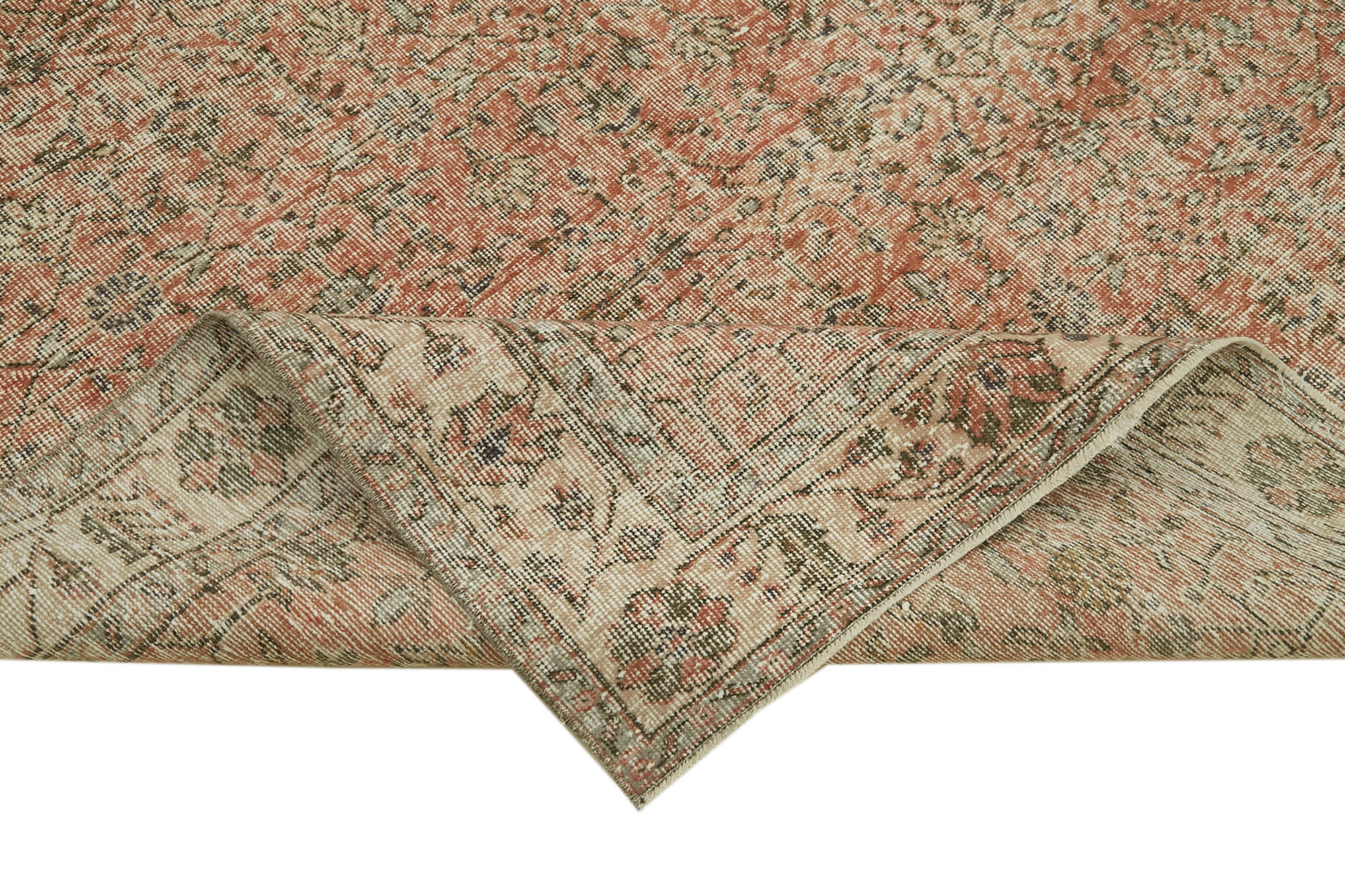 Handmade Vintage Area Rug – Beige Wool Rug, Durable Cotton Wool Carpet 6'1''x9'9''