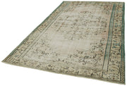 Handmade Vintage Area Rug – Beige Wool Carpet | Soft Wool Texture, Turkish Hand Knotted