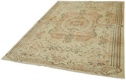 Handmade Wool Area Rug – Vintage Cotton Rug 5'4''x8'1'' Beige Turkish Wool