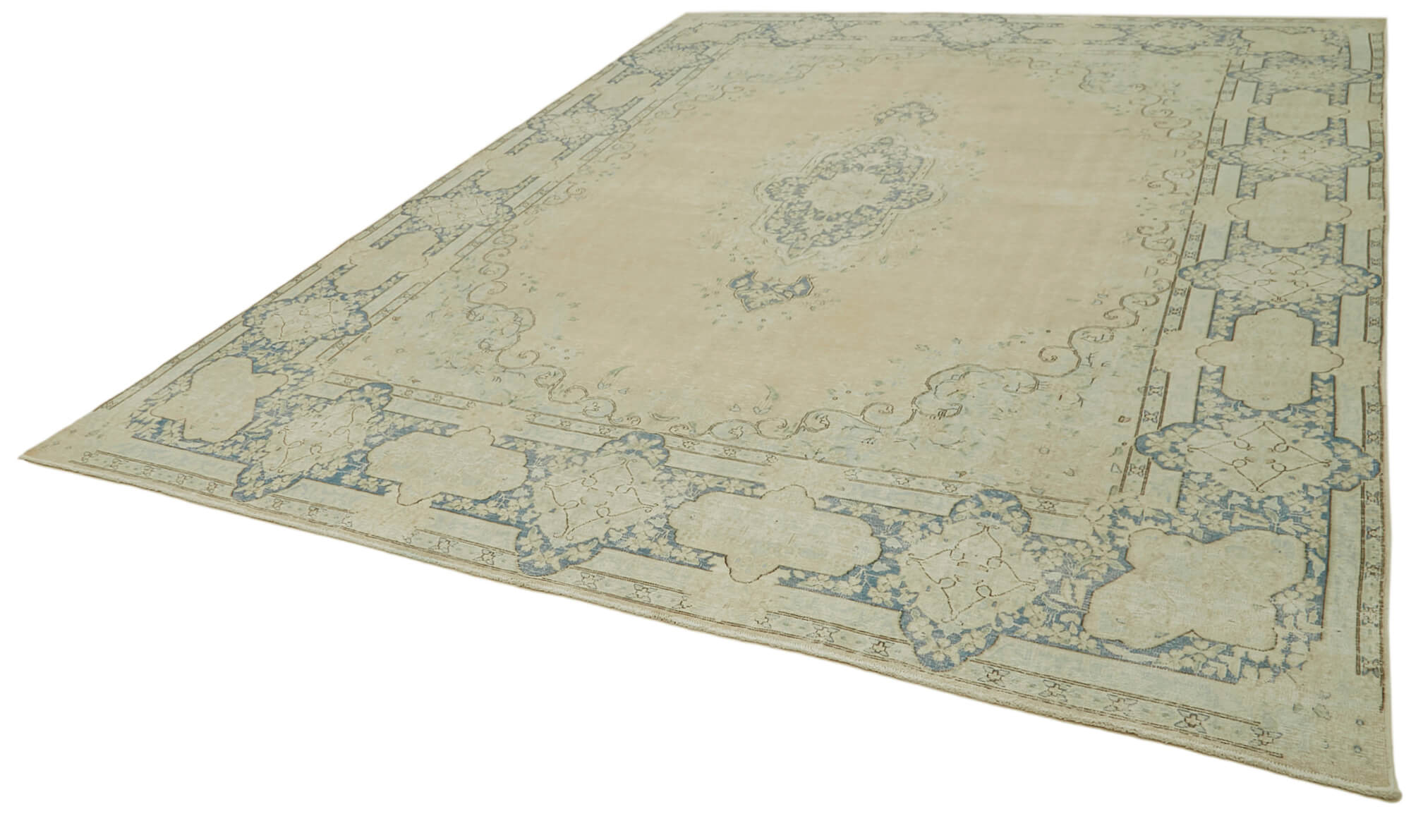 Vintage Wool Cotton Rug – Handmade Area Rug | Turkish Hand Knotted Carpet 9'4''x12'9''
