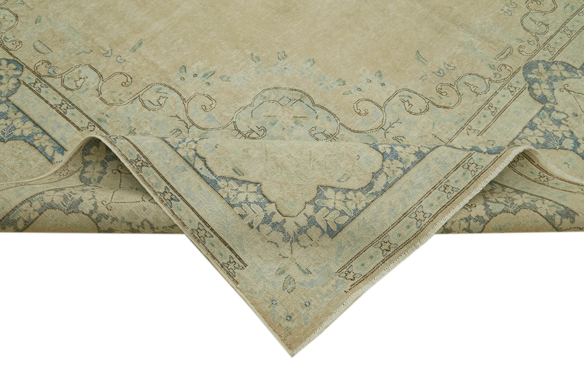 Vintage Wool Cotton Rug – Handmade Area Rug | Turkish Hand Knotted Carpet 9'4''x12'9''