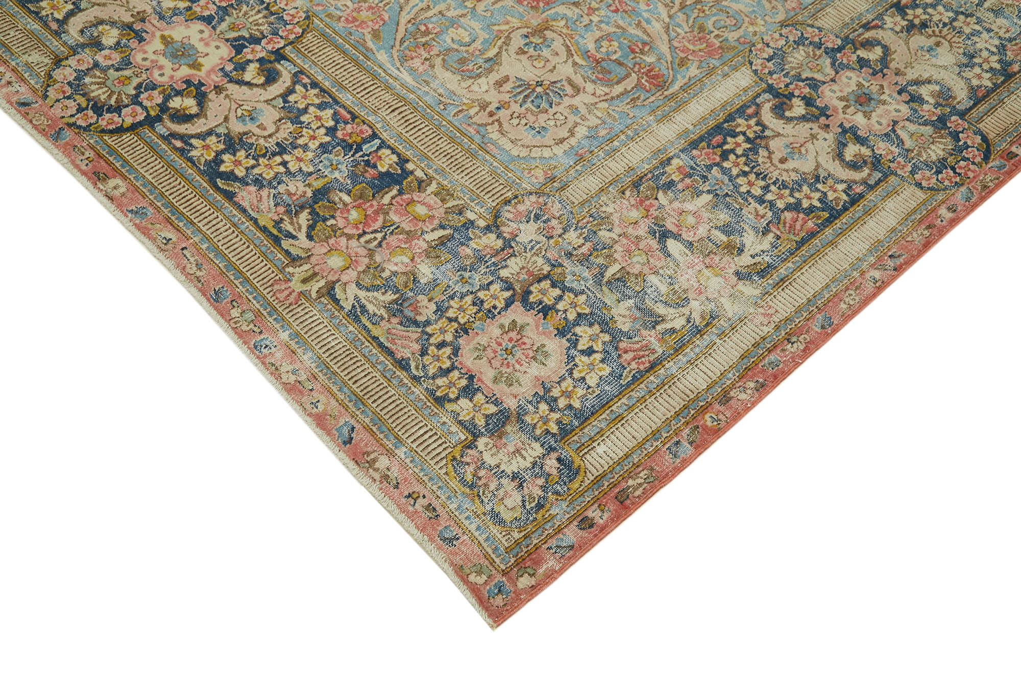 Vintage Wool Cotton Rug – Handmade Area Rug | Beige Vintage Carpet 9'10''x12'9''