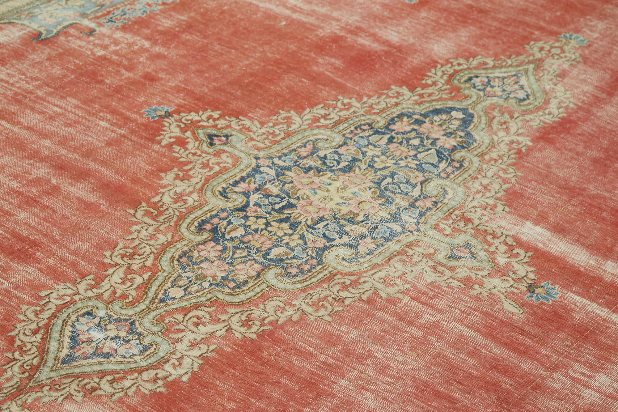 Vintage Wool Cotton Rug – Handmade Area Rug | Beige Vintage Carpet 9'10''x12'9''