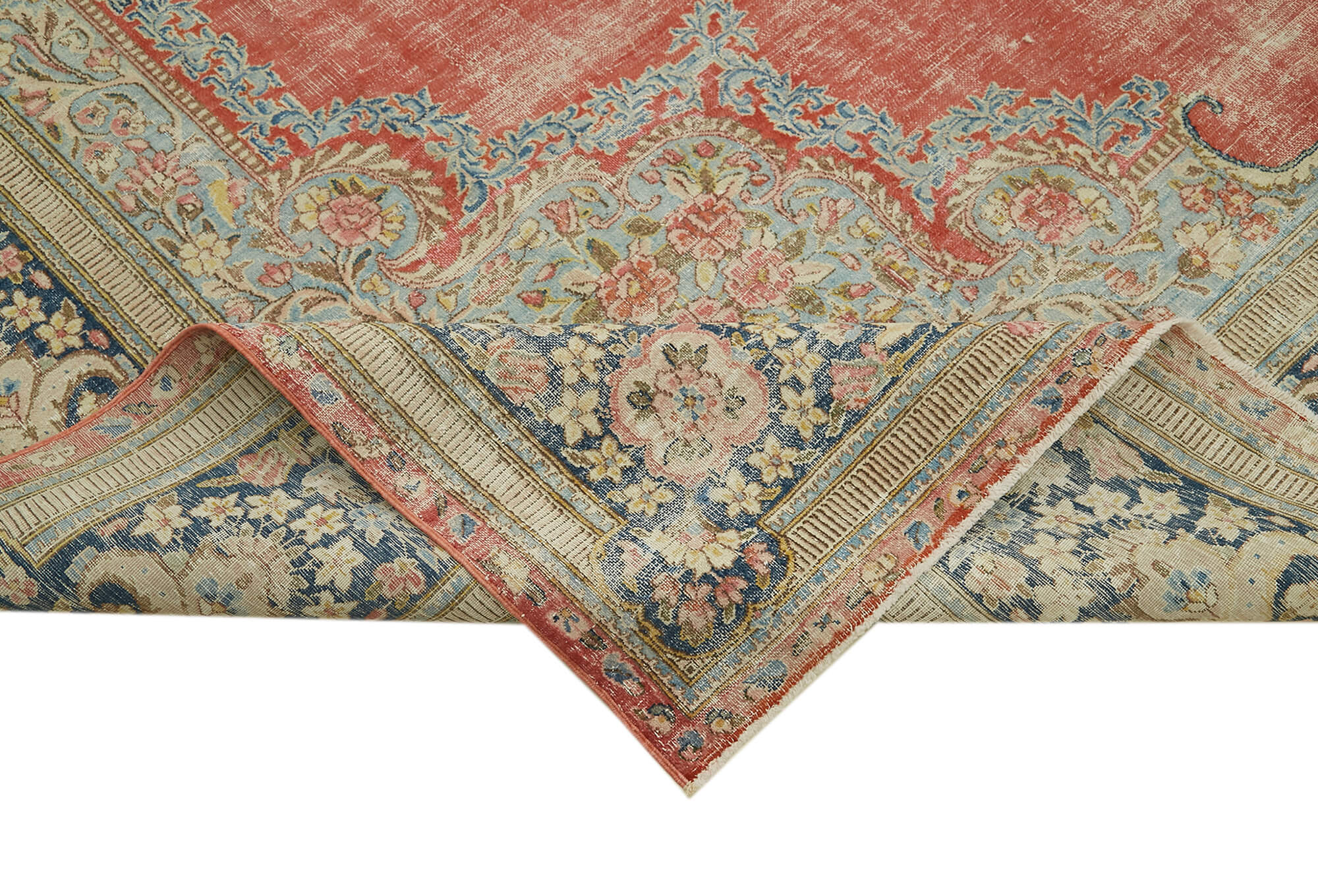 Vintage Wool Cotton Rug – Handmade Area Rug | Beige Vintage Carpet 9'10''x12'9''