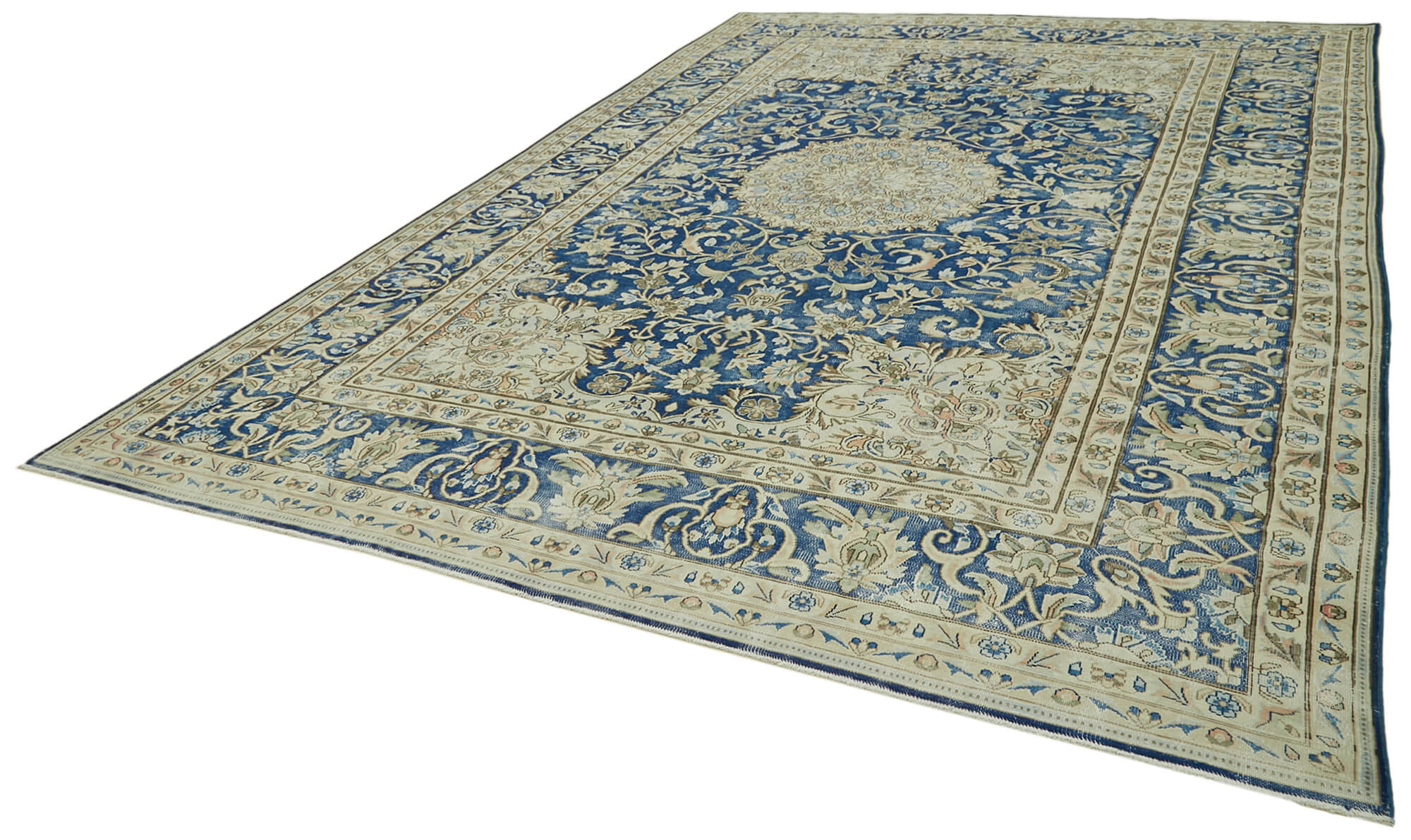 Vintage Wool Cotton Rug – Handmade Area Rug | Turkish Hand Knotted Carpet 9'6''x13'5''
