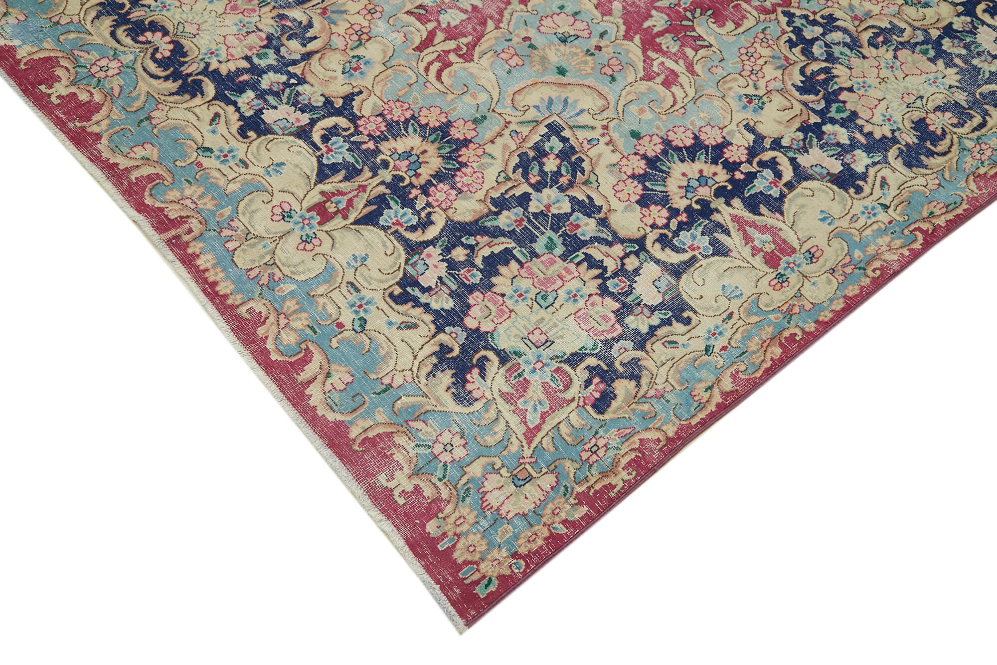 Vintage Wool Cotton Rug - Hand Woven Turkish Vintage Carpet 9'9''x13'1'' Beige Area Rug