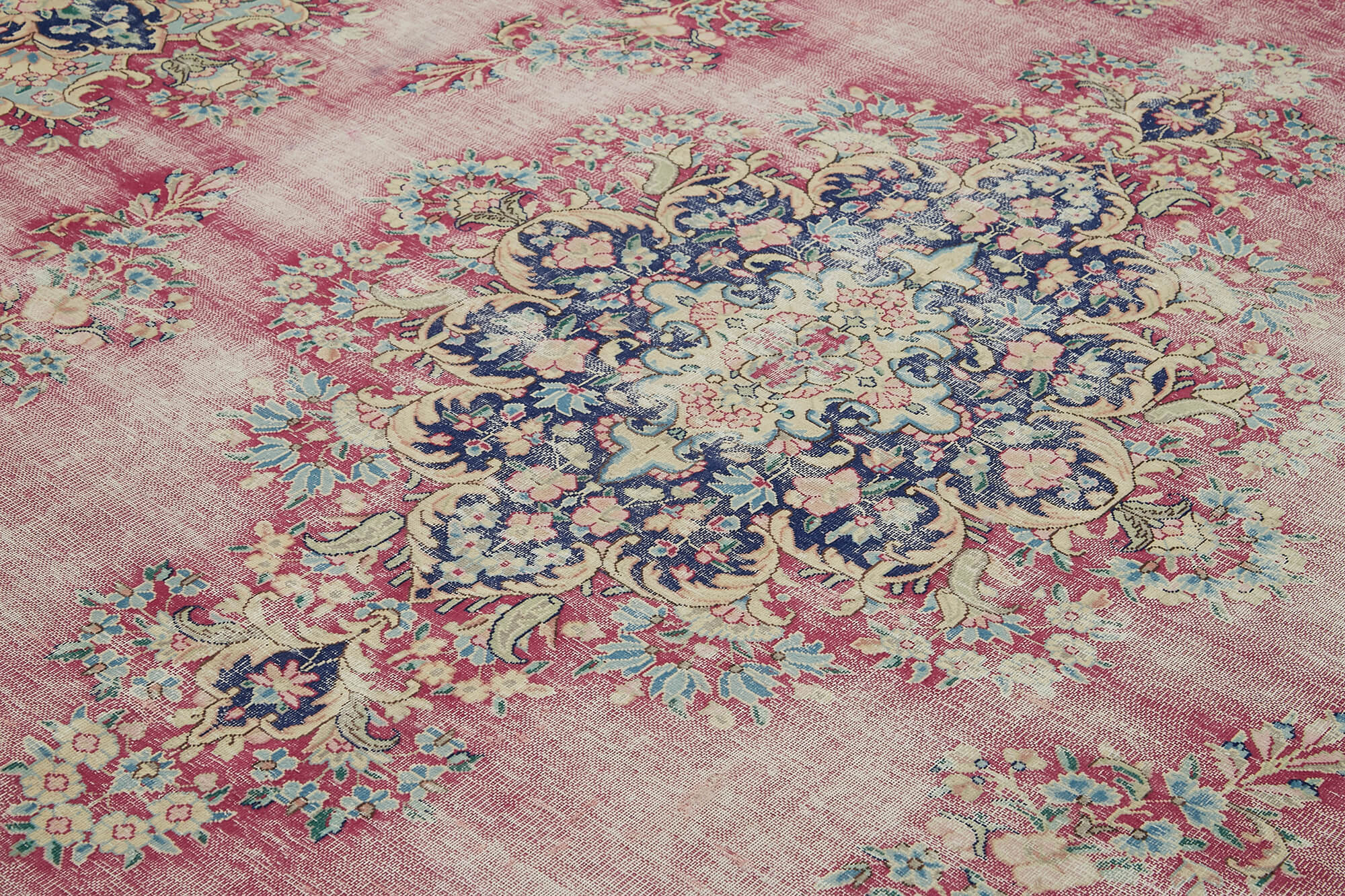 Vintage Wool Cotton Rug - Hand Woven Turkish Vintage Carpet 9'9''x13'1'' Beige Area Rug