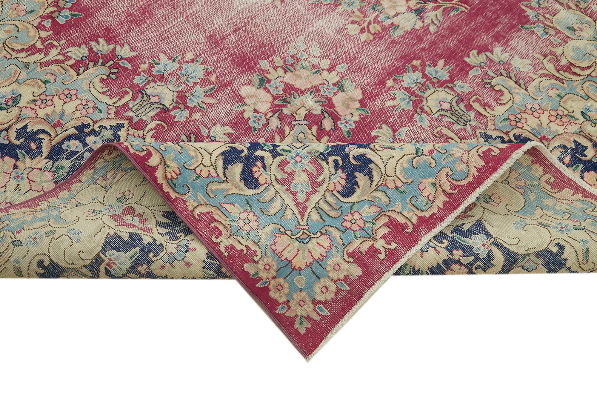 Vintage Wool Cotton Rug - Hand Woven Turkish Vintage Carpet 9'9''x13'1'' Beige Area Rug