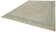Vintage Wool Cotton Rug – Handmade Area Rug, Beige Vintage Carpet 9'6''x12'10''