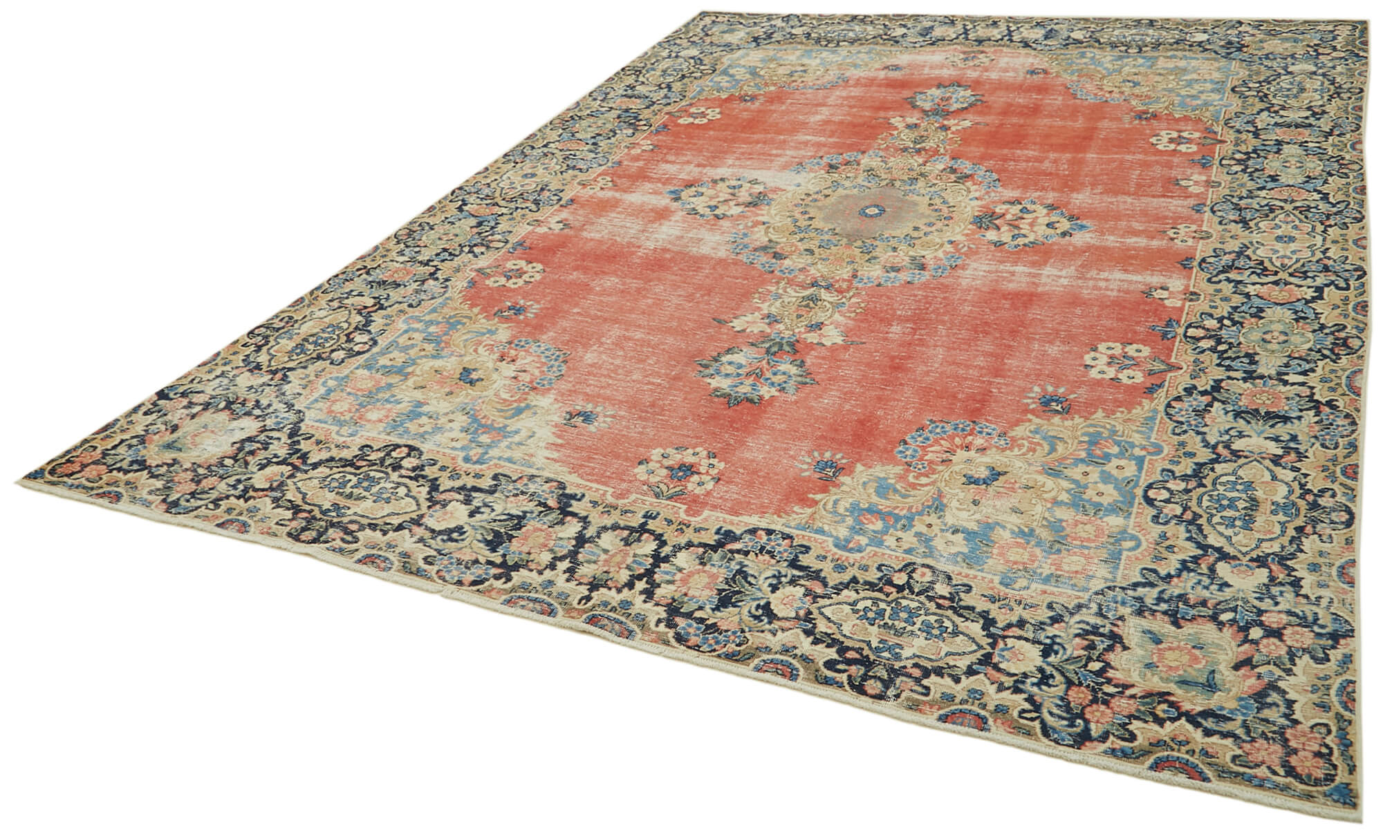 Handmade Wool Cotton Rug | Durable Wool Carpet – Classic Vintage Carpet 7'11''x11'1''
