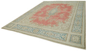 Vintage Wool Cotton Rug – Handmade Turkish Hand Knotted Beige Wool Carpet 9'8''x13'3''