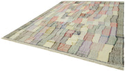 Handmade Wool Area Rug - Neutral Beige Geometric Cotton Wool Rug 9'6''x12'6''