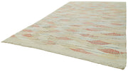 Handmade Wool Area Rug – Beige Geometric Design Cotton Wool Rug 9'7''x15'1''