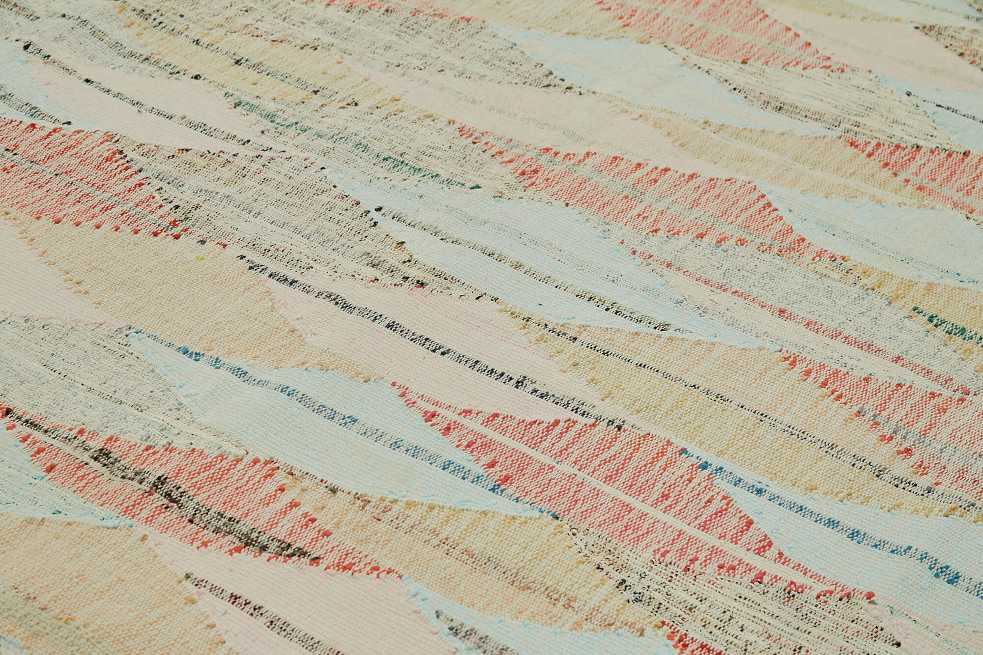 Handmade Wool Area Rug – Beige Geometric Design Cotton Wool Rug 9'7''x15'1''