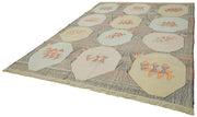 Handmade Area Rug – Geometric Beige Cotton Wool Rug, Durable Turkish Wool Carpet 8'6''x11'8''