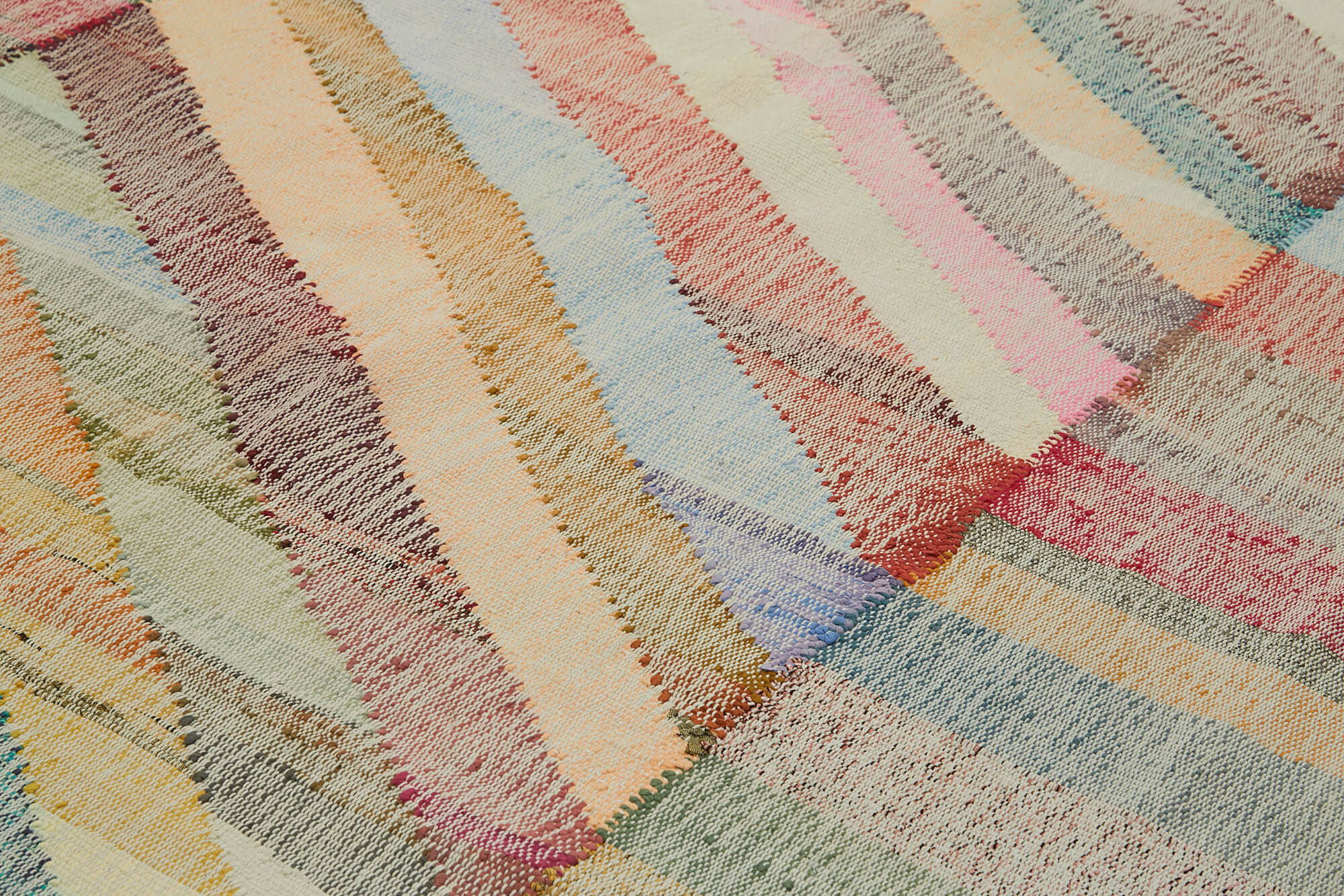 Handmade Area Rug – Vintage Turkish Carpet Cotton Wool Geometric Design 9'10''x13'1''