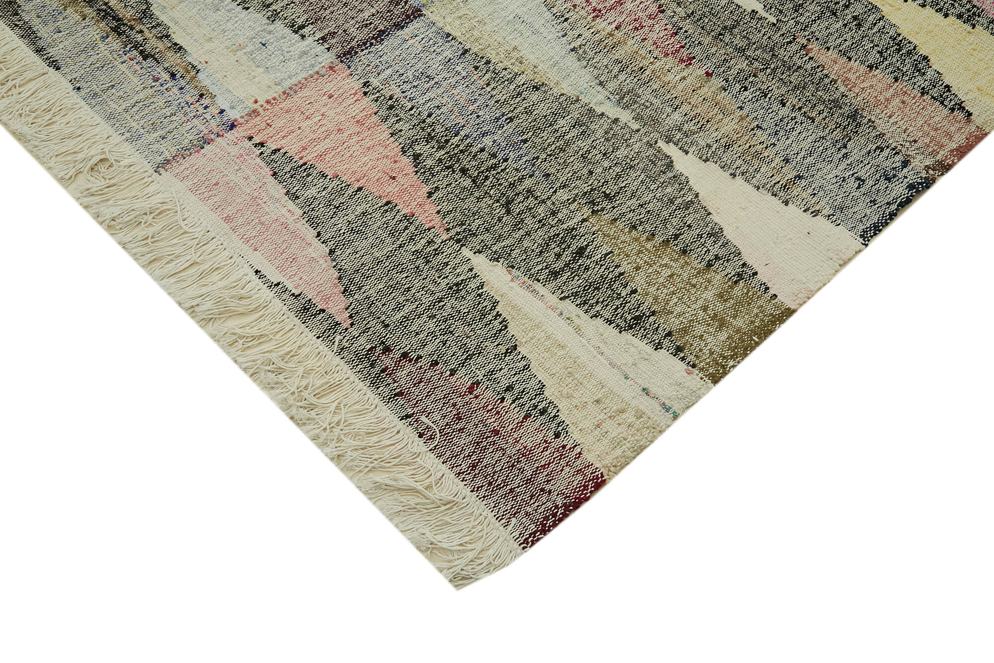 Handmade Wool Area Rug – Neutral Beige Geometric Cotton Wool Rug 8'2''x11'4''