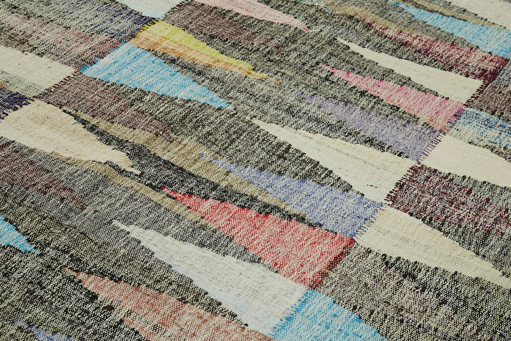 Handmade Wool Area Rug – Neutral Beige Geometric Cotton Wool Rug 8'2''x11'4''