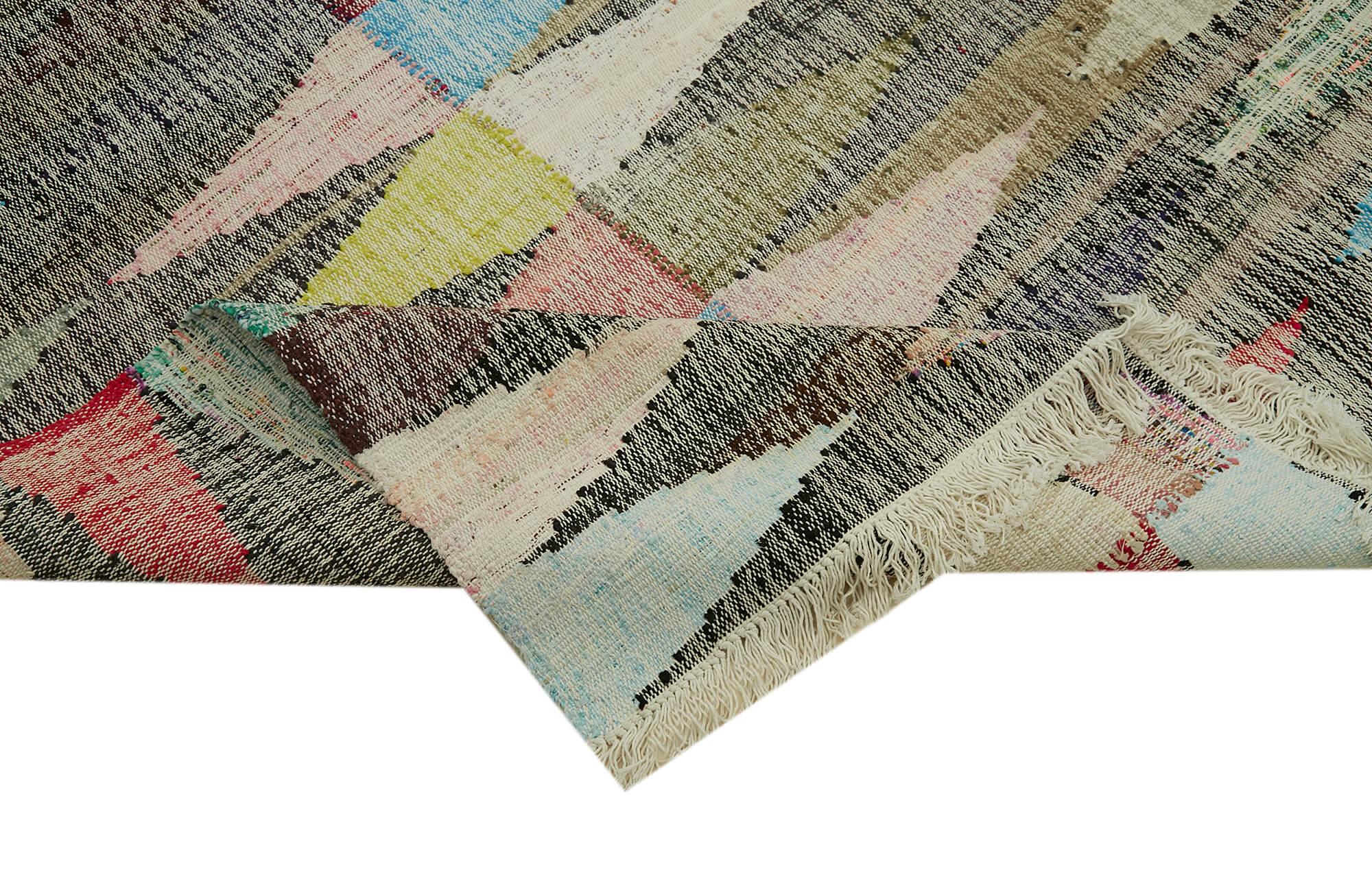 Handmade Wool Area Rug – Neutral Beige Geometric Cotton Wool Rug 8'2''x11'4''