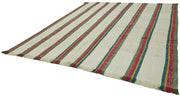 Handmade Area Rug – Geometric Cotton Wool Vintage Hand Woven Carpet 10'6''x11'4''