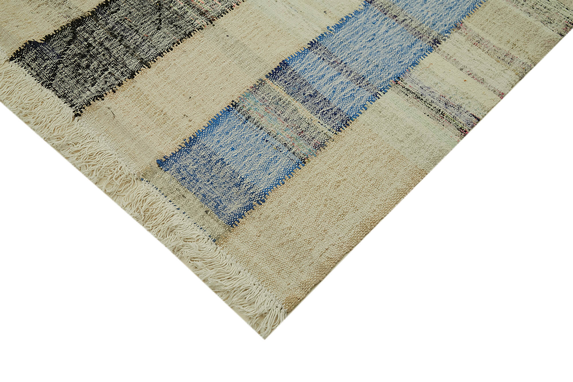 Handmade Wool Area Rug – Neutral Beige Geometric Cotton Wool Rug 8'1''x10'9''
