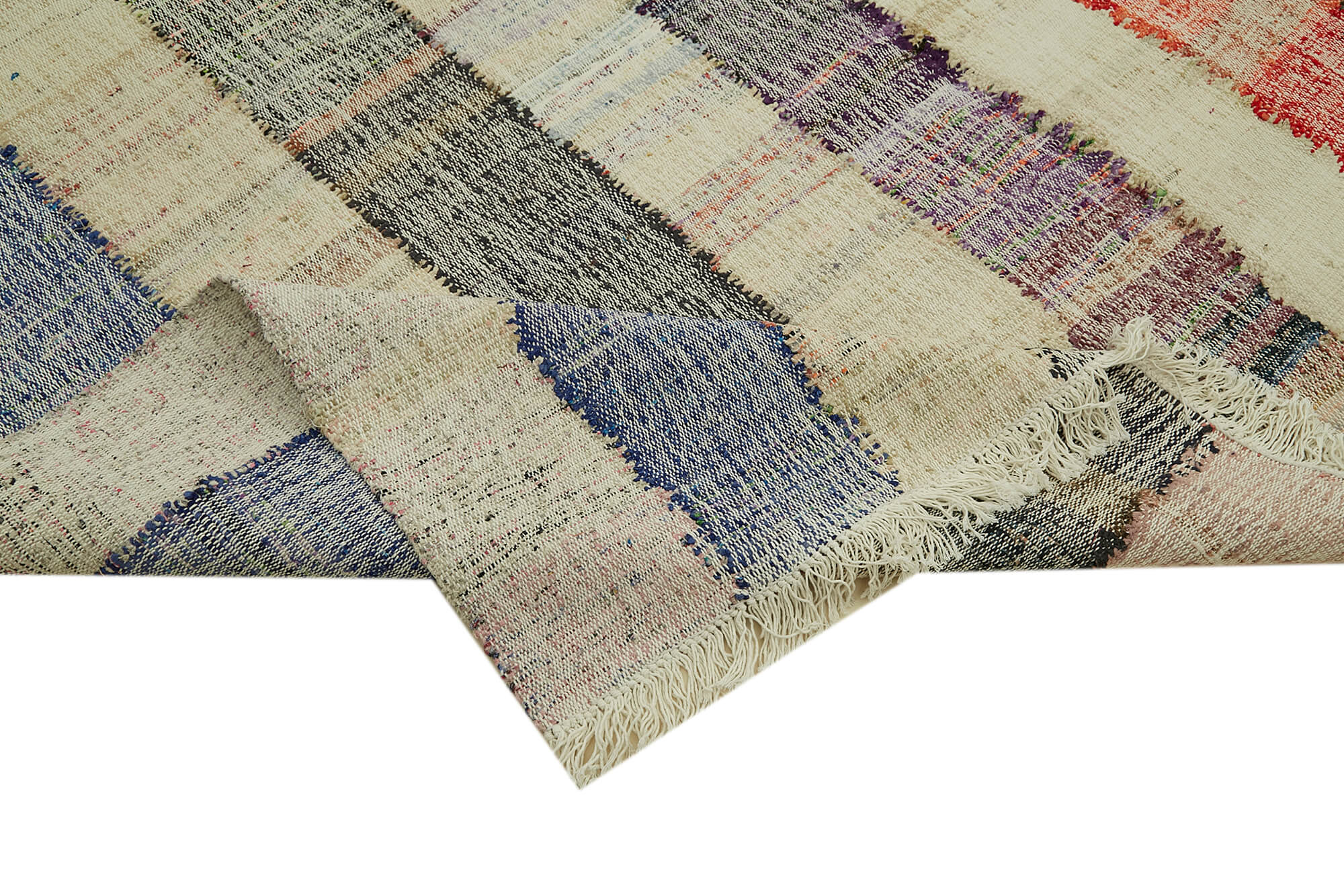 Handmade Wool Area Rug – Neutral Beige Geometric Cotton Wool Rug 8'1''x10'9''