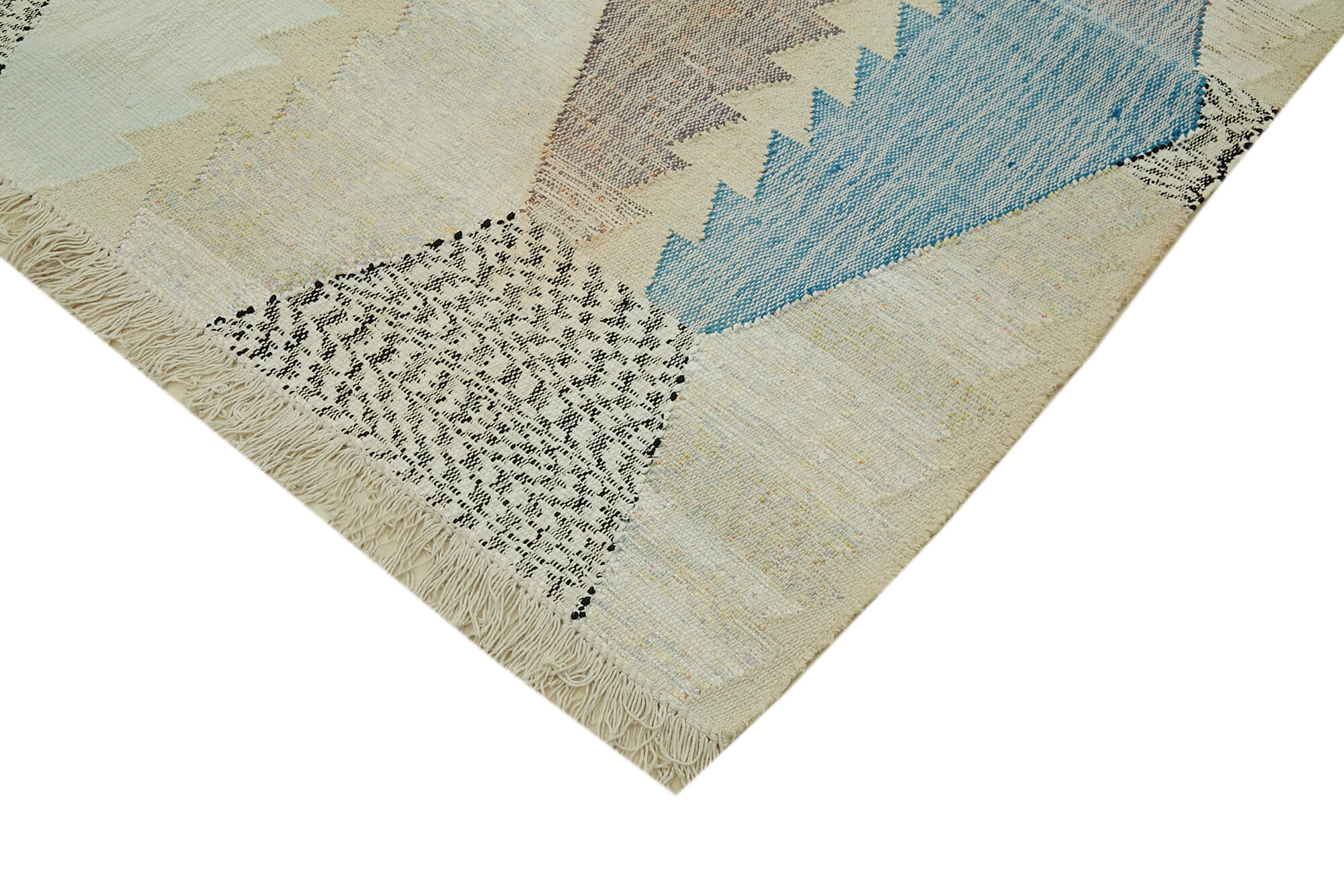 Handmade Wool Area Rug - Neutral Beige Geometric Turkish Wool Carpet 8'2"x11'11"