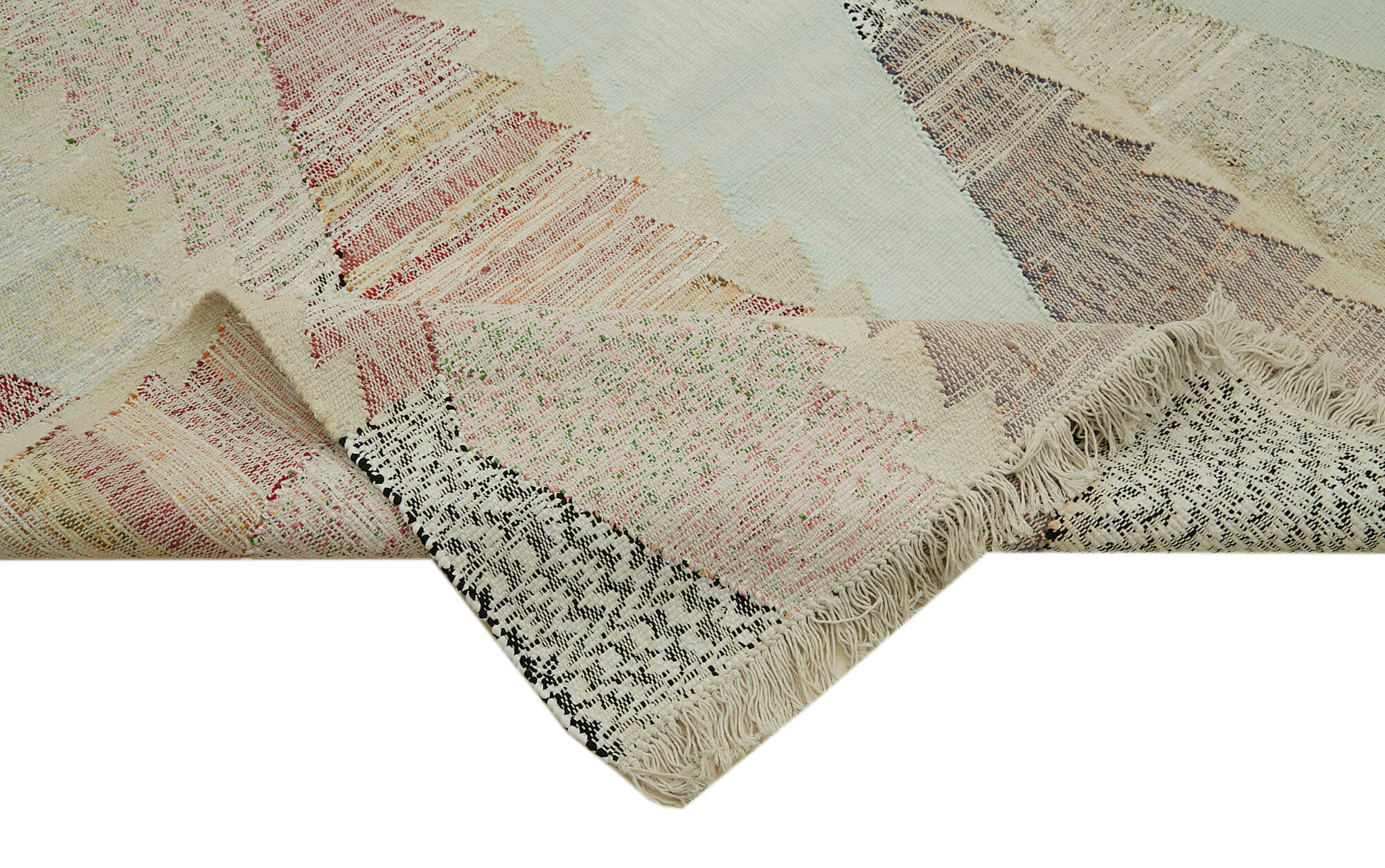 Handmade Wool Area Rug - Neutral Beige Geometric Turkish Wool Carpet 8'2"x11'11"