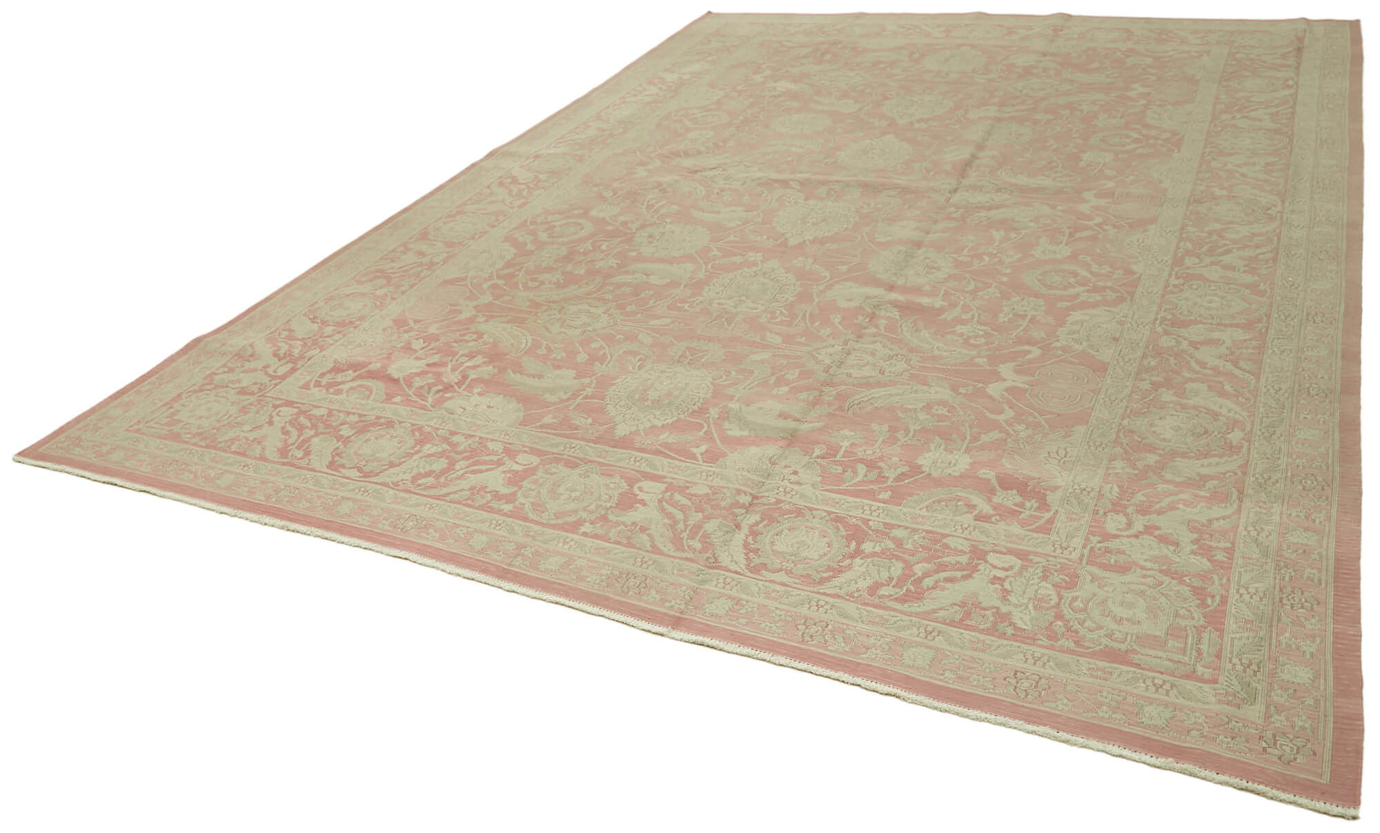 Handmade Wool Cotton Rug – Classic Area Rug With Traditional Sumak Design 9'3''x13'5''