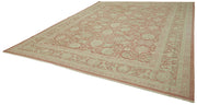 Handmade Wool Cotton Rug - Soft Textured Carpet, Artisan Crafted Rug with Natural Wool Cotton Blend, 11'5''x15'1''