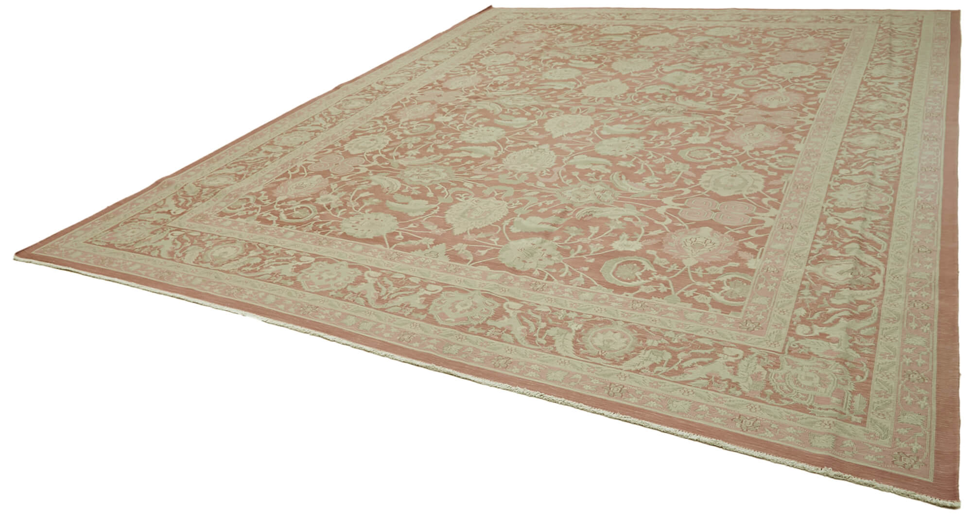 Handmade Wool Cotton Rug - Soft Textured Carpet, Artisan Crafted Rug with Natural Wool Cotton Blend, 11'5''x15'1''
