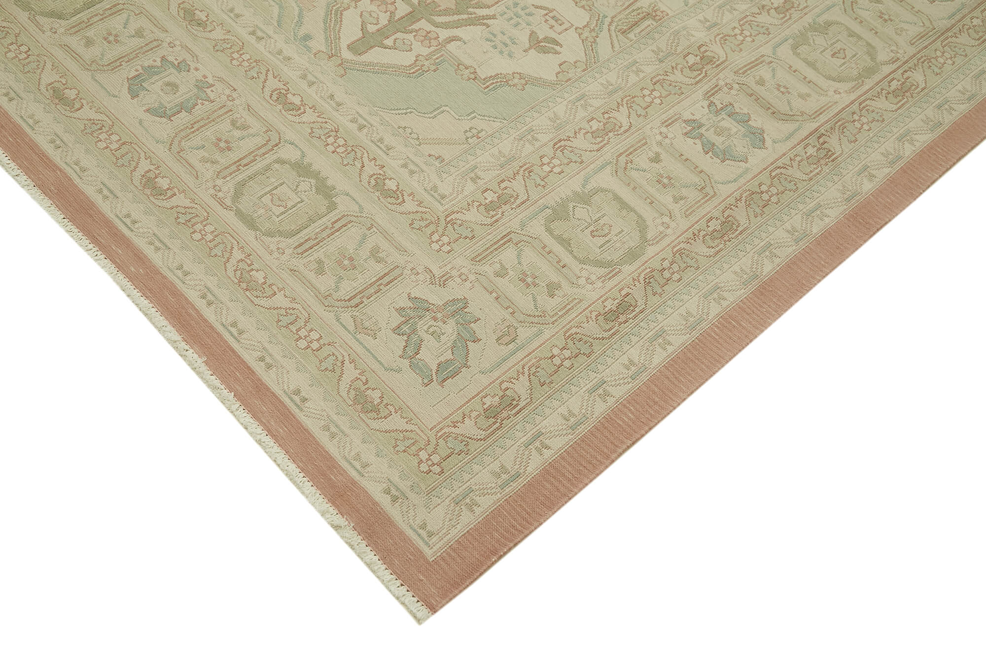 Handmade Wool Cotton Rug | Vintage Turkish Carpet, Soft Wool Carpet, Neutral Color Rug 9'4''x13'4''