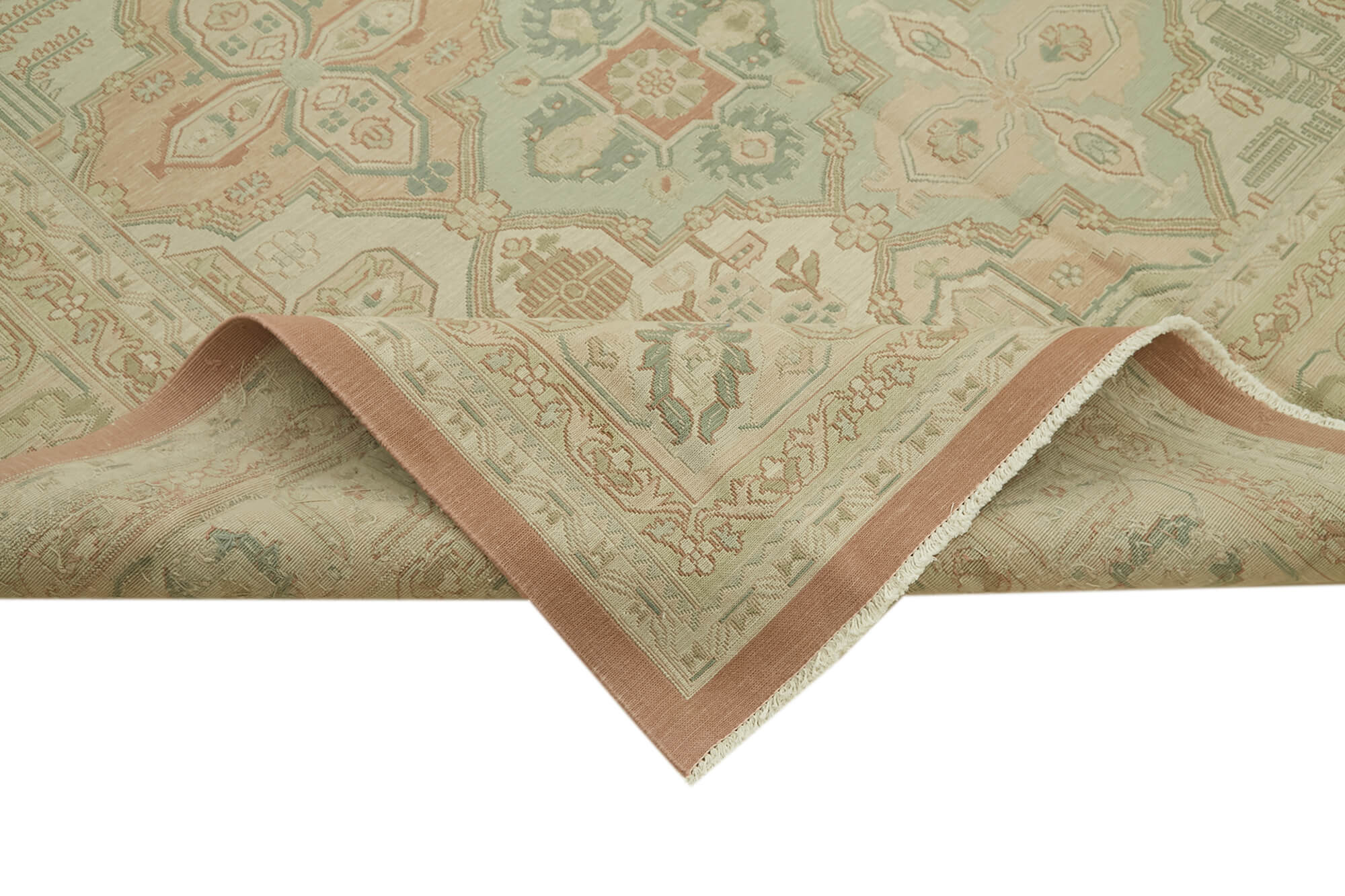 Handmade Wool Cotton Rug | Vintage Turkish Carpet, Soft Wool Carpet, Neutral Color Rug 9'4''x13'4''