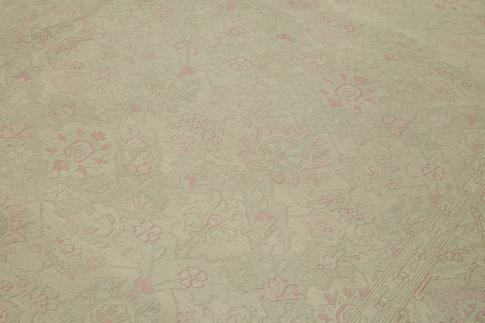 Handmade Wool Cotton Rug - Classic Beige Area Rug 9'4'' x 13'3'' Durable Blend