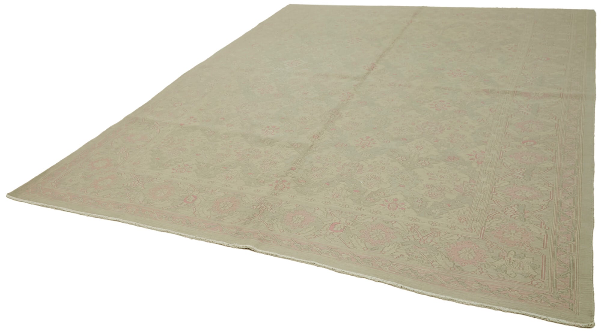 Handmade Wool Cotton Rug – Turkish Vintage Rug Classic Style Carpet 8'4''x11'3''