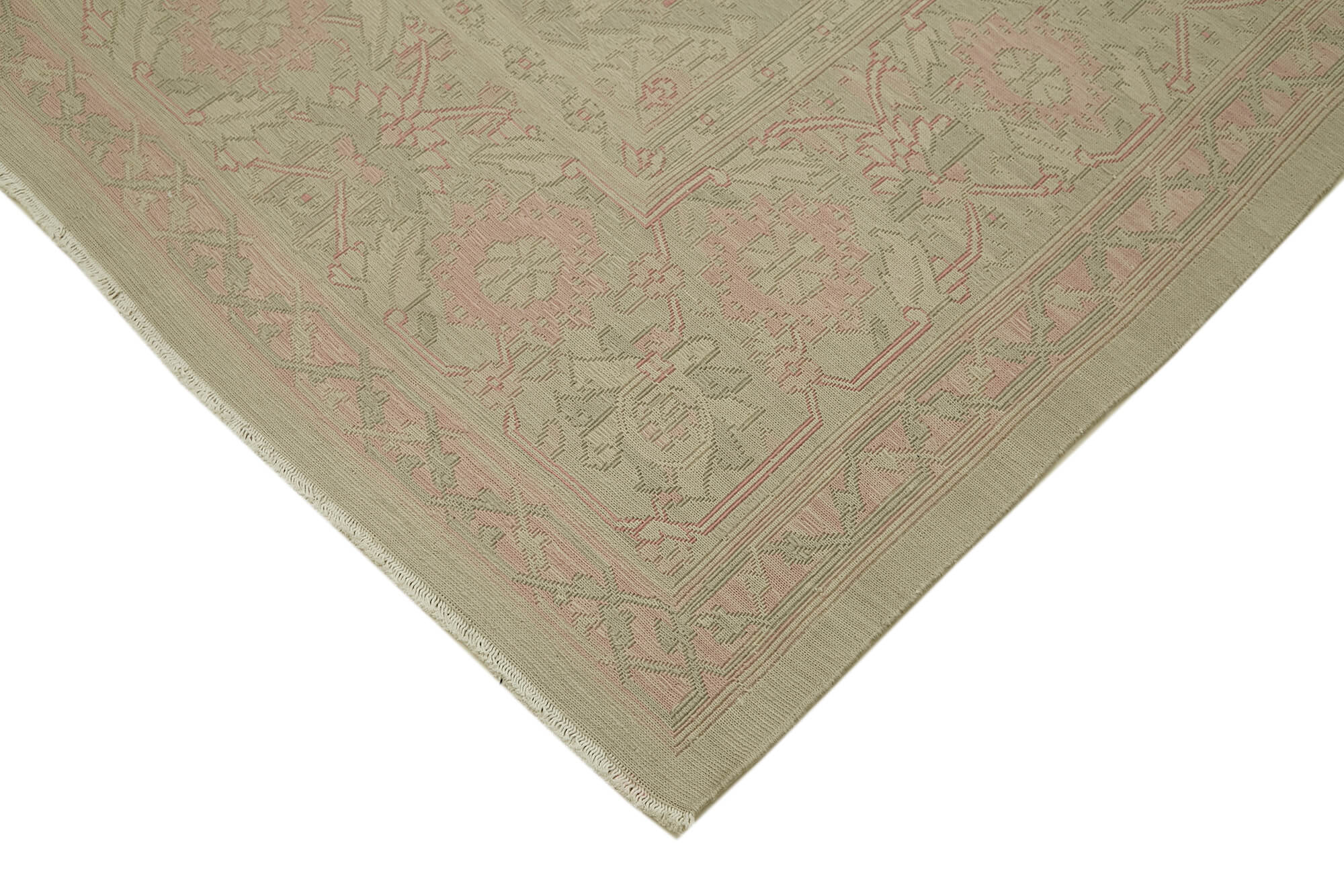 Handmade Wool Cotton Rug – Turkish Vintage Rug Classic Style Carpet 8'4''x11'3''