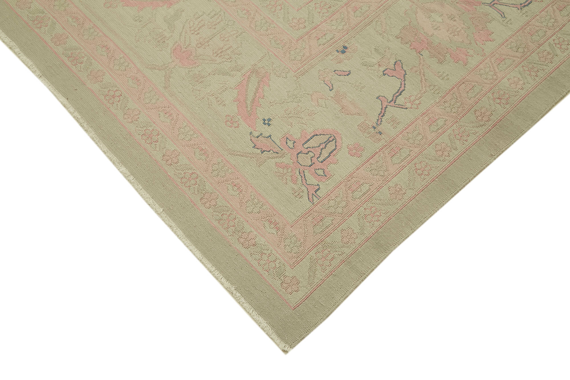 Handmade Wool Cotton Rug - Beige Classic Style Vintage Area Rug 8'3" x 11'6"