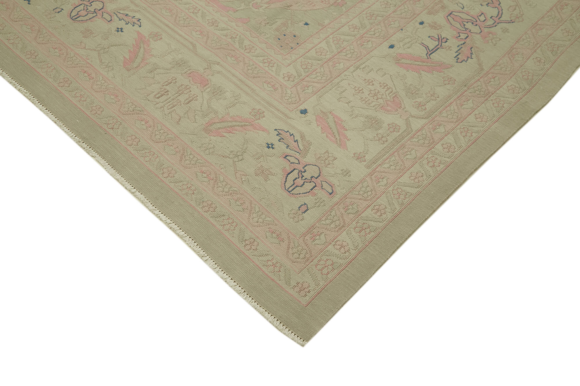 Handmade Wool Cotton Rug – Sumak Beige Classic Style Carpet 9'3''x13'1''