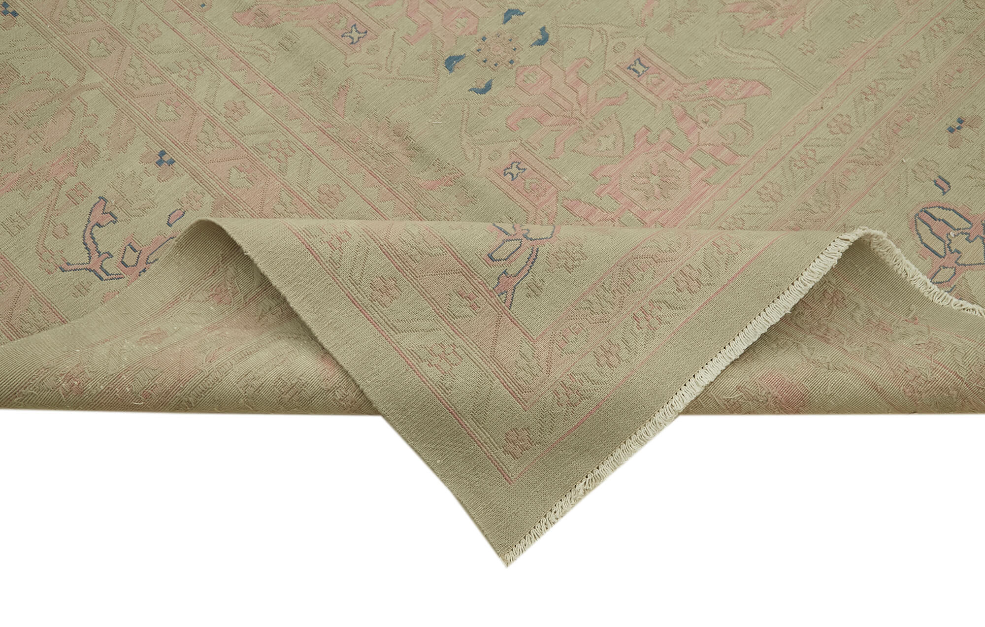 Handmade Wool Cotton Rug – Sumak Beige Classic Style Carpet 9'3''x13'1''