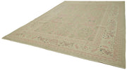 Handmade Wool Cotton Rug - Classic Beige Vintage Area Rug 9'6''x13'6'' | Soft Texture Carpet