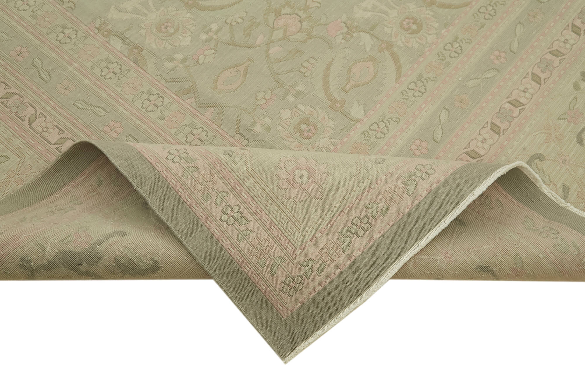 Handmade Wool Cotton Rug – Classic Beige Area Rug | Turkish Vintage Carpet 9'5''x13'5''