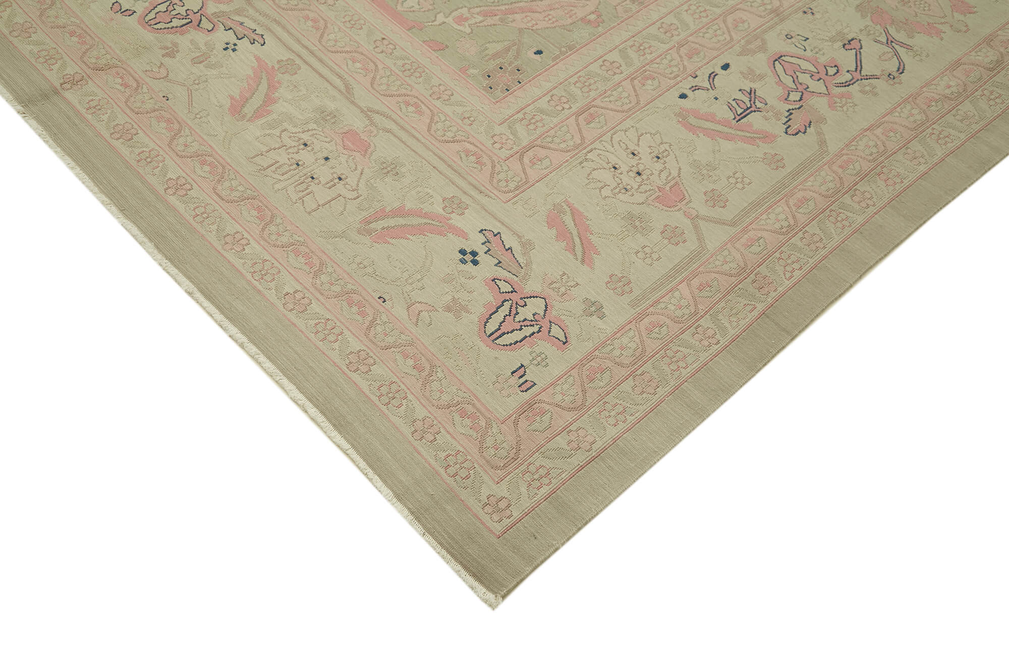 Handmade Wool Cotton Rug – Classic Beige Style | Durable Turkish Hand Knotted Carpet 9'5''x13'3''