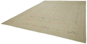 Handmade Wool Cotton Rug – Classic Beige Vintage Area Rug 11'3'' x 14'8''