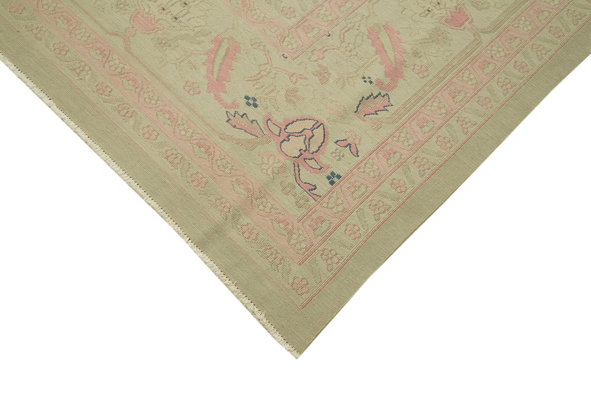 Handmade Wool Cotton Rug – Classic Beige Area Rug | Vintage Turkish Carpet 11'5''x17'5''