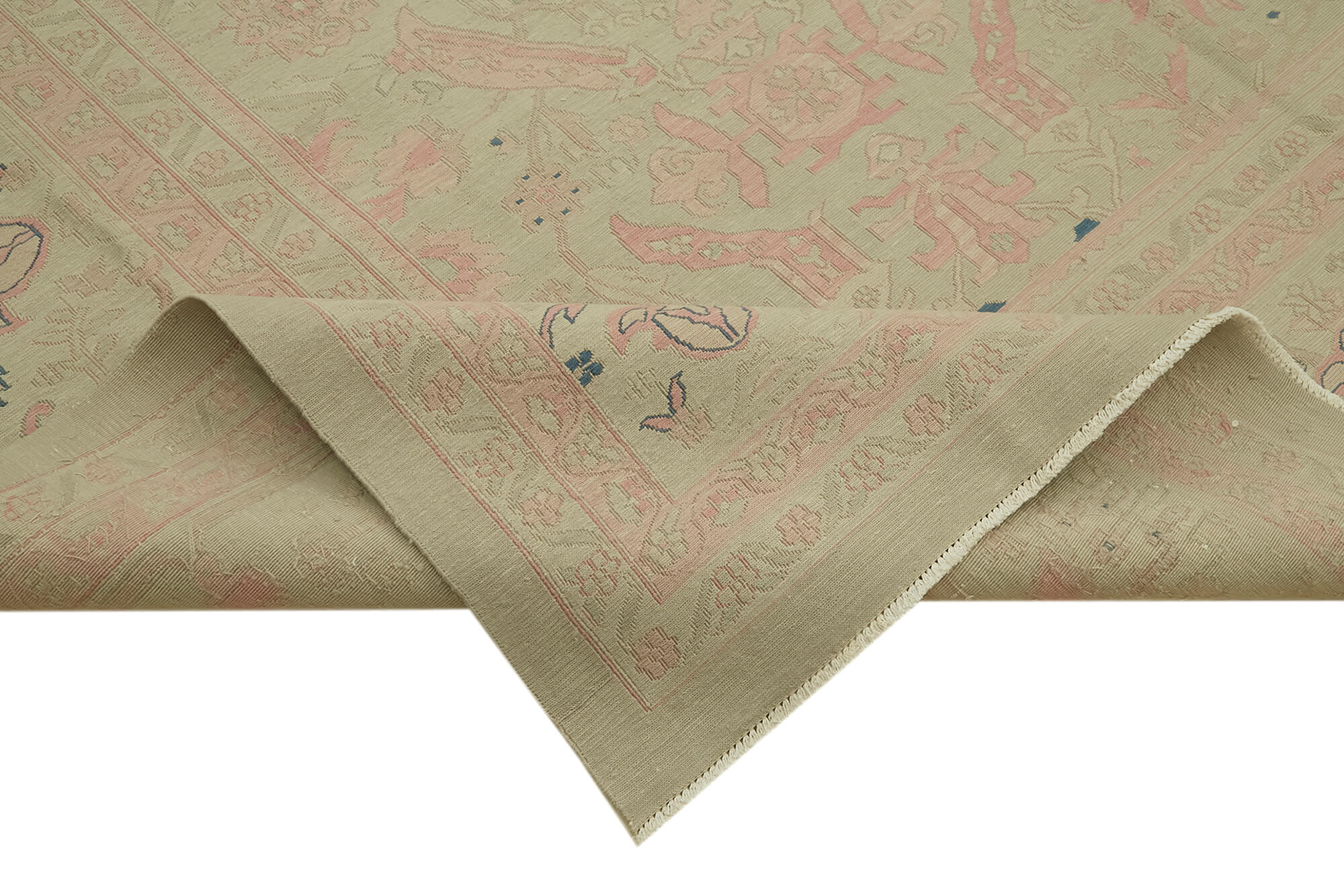 Handmade Wool Cotton Rug – Classic Beige Area Rug | Vintage Turkish Carpet 11'5''x17'5''