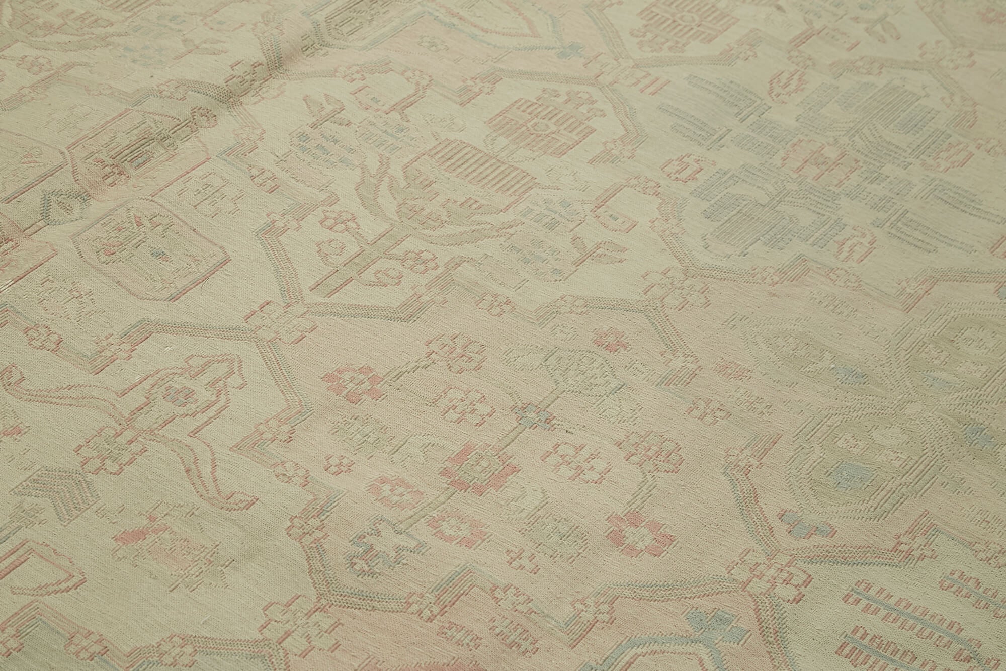 Handmade Wool Cotton Rug - Classic Beige Area Rug 9'5''x13'6'' | Durable Natural Fiber