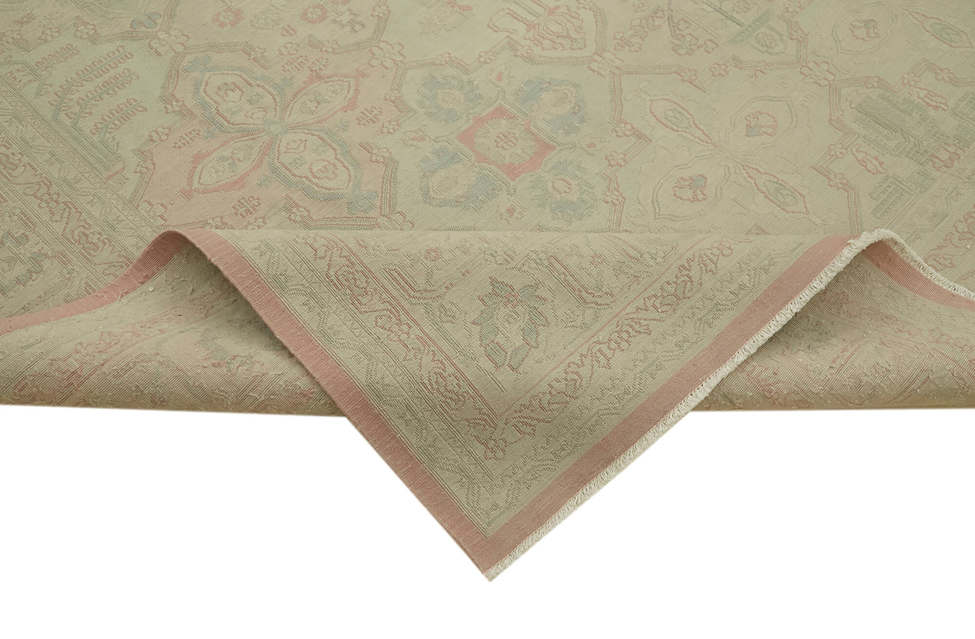 Handmade Wool Cotton Rug - Classic Beige Area Rug 9'5''x13'6'' | Durable Natural Fiber