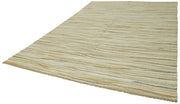 Handmade Hemp Rug – Beige Geometric Area Rug with Durable Cotton Base 8'2''x11'7''