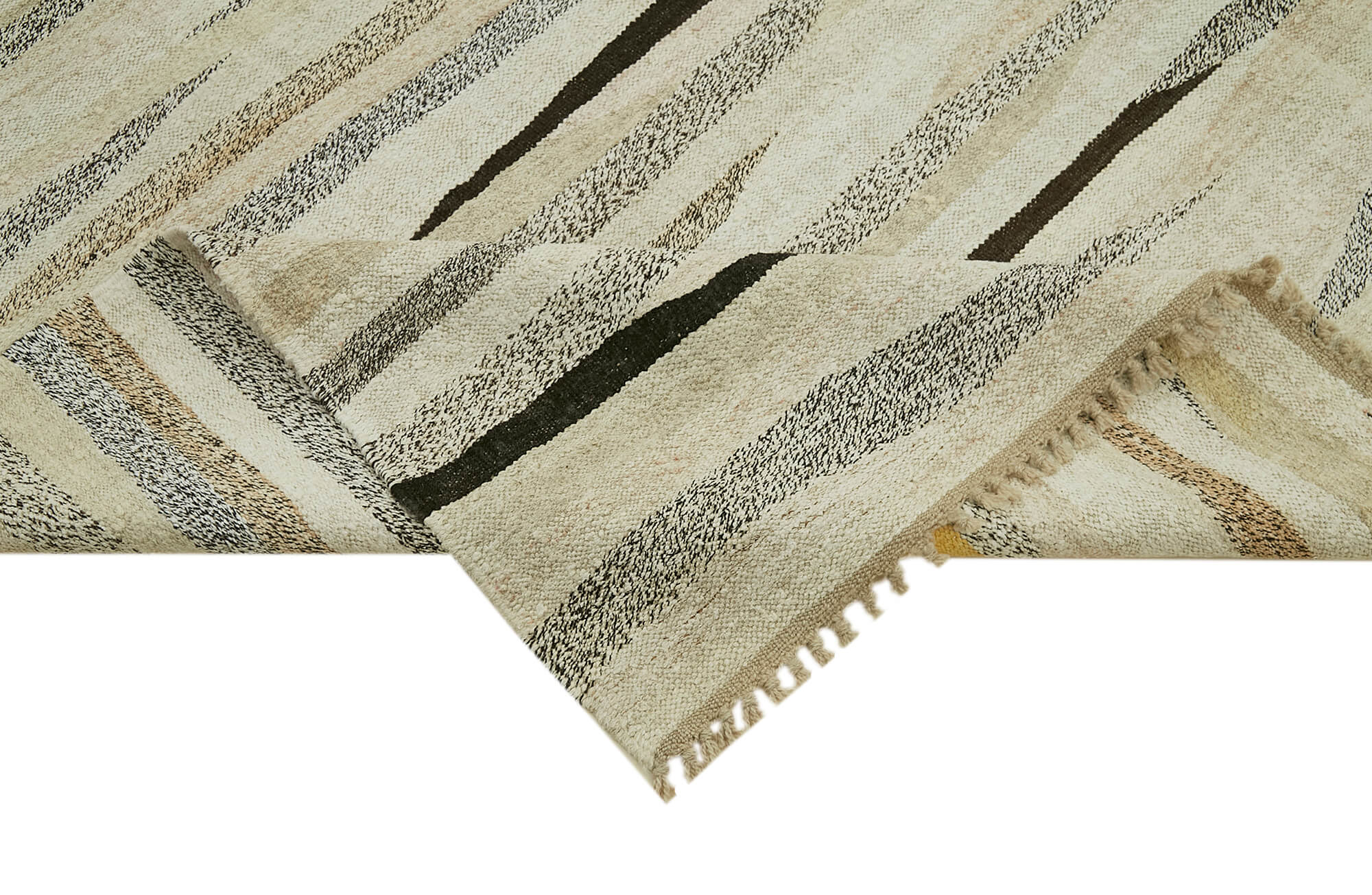 Handmade Hemp Rug – Kendir Beige Geometric Area Rug 8'1'' x 11'11'' | Eco Friendly Durable Mat
